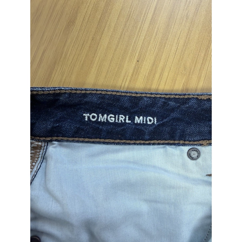 American Eagle Womens Tomgirl Midi Denim Blue Jean Shorts Size 6 - Picture 4 of 6